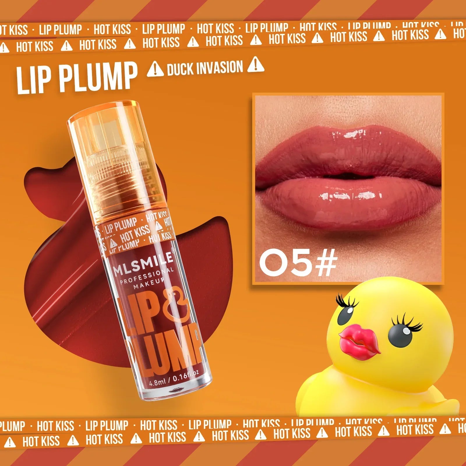 MLSMILE Duck Lip Plump Lip Oil Moisturizing Lip Gloss Mirror Water nature long-lasting  Gloss Gloss Pearl Lip Glaze Set Tri Light Beauty