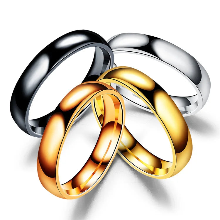 Simple 6mm Titanium Ring Women Men Prevent Allergy High Polished Wedding Rings Stainless Steel Couple Finger Jewelry Gifts Pi-Mart