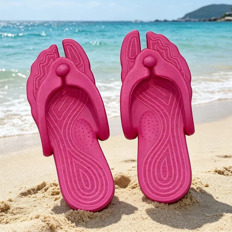 Folding Slippers Trip Travel Portable Slides Women Men Light Home Hotel Salon Homestay Guest Use Sandals Bathing Beach Shoes LadyShow.Store