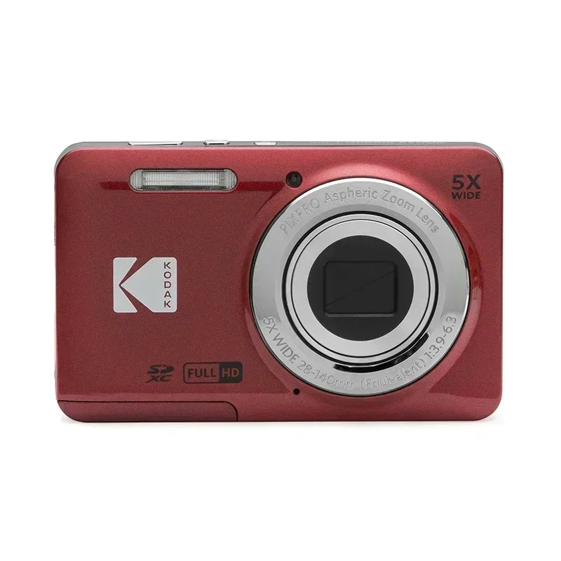KODAK PIXPRO FZ55-RD 16MP Digital Camera 5X Optical Zoom 28mm Wide Angle 1080P Full HD Video 2.7" LCD Vlogging Camera Pi-Mart