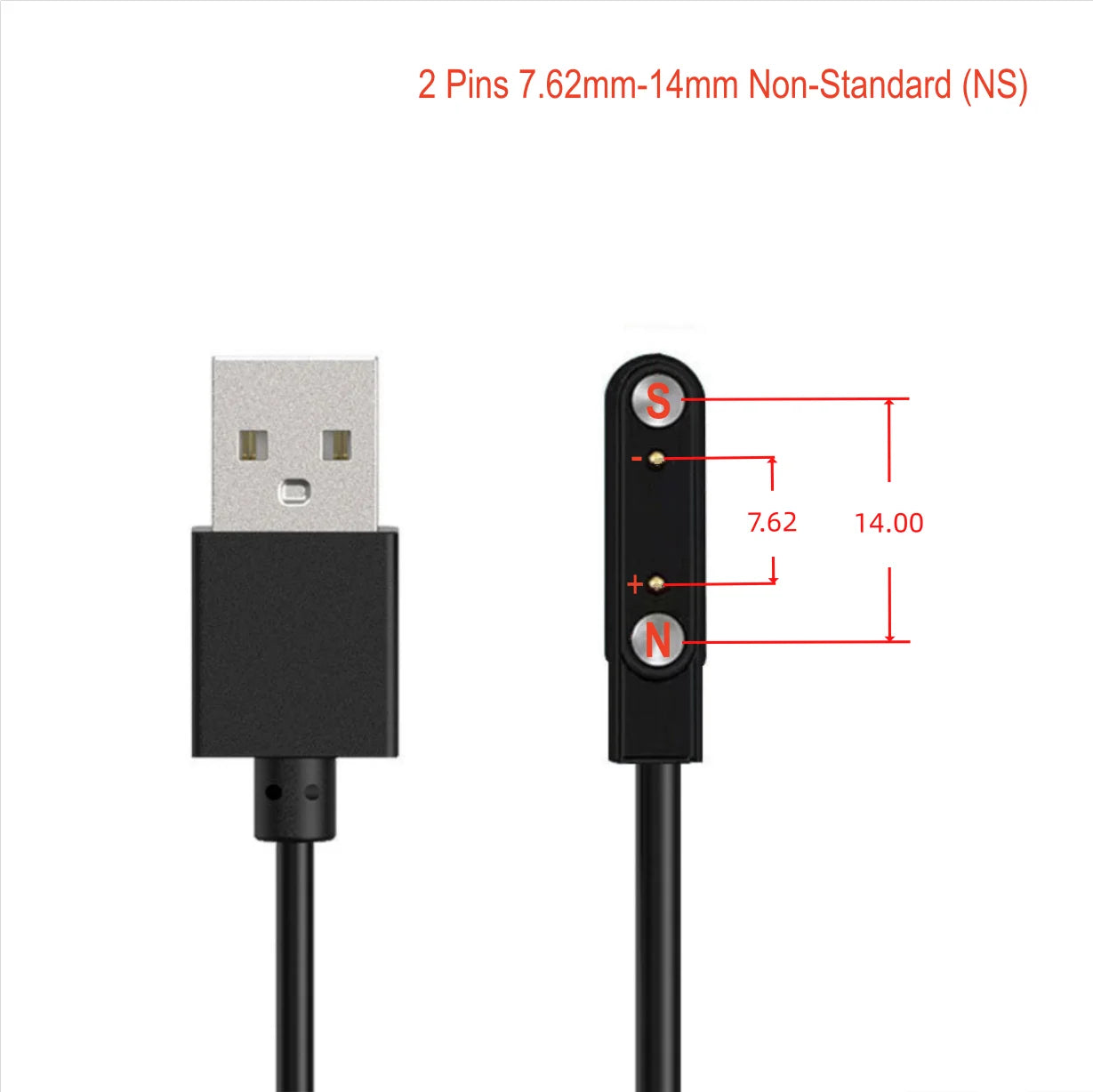 2Pin 4Pin 5Pin Magnetic Charging Cable USB to Pogo Pin for Smart Watch Earphone Wristband 60cm 5V Magnetic Dock Charger Adapter LadyShow.Store