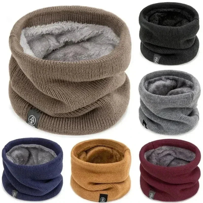 Warm Knitted Scarf Thickened Plush Windproof Winter Neck Gaiter Cold-proof Outdoor Sport Skiing Running Men Women Tube Scarf Pi-Mart