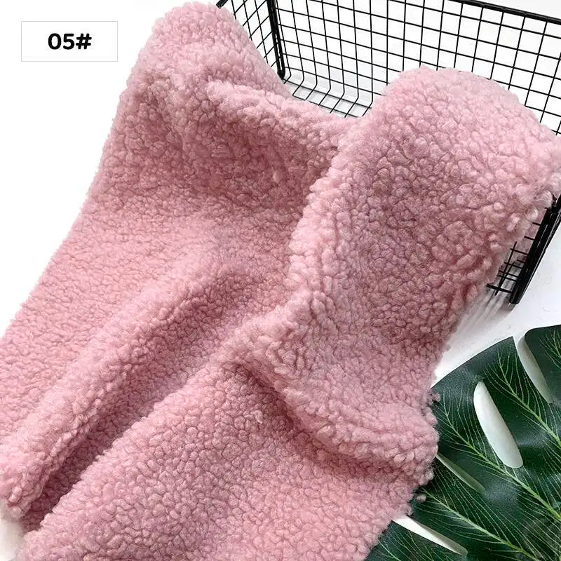 New Teddy Velvet Curled Plush 45x50cm Home Lamb Plush Fabric Soft Artificial Fur Polyester Fiber Mink Fabric DIY Plush Doll Pi-Mart