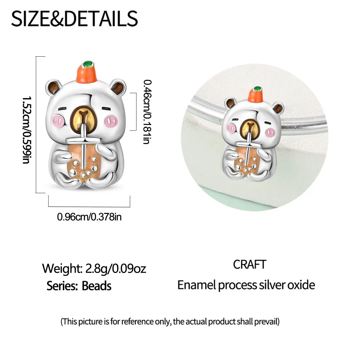 Attractive pendant featuring an animal - a baby elephant, a cat, a swan. Beaded DIY jewelry for a bracelet accessory. Pi-Mart