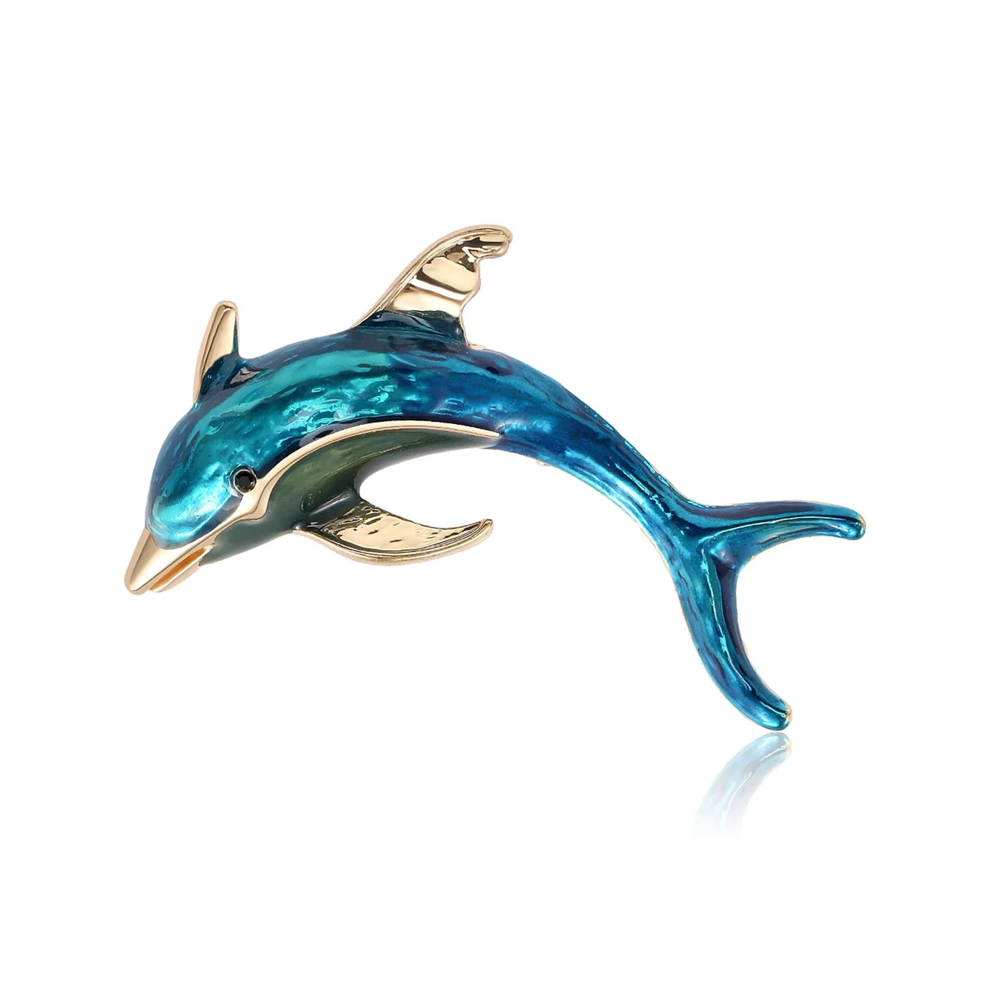 Beaut&Berry Beautiful Dolphin Brooches for Women Unisex Animal Pins Casual Party Accessories New Year Gifts Friends Decoration LadyShow.Store