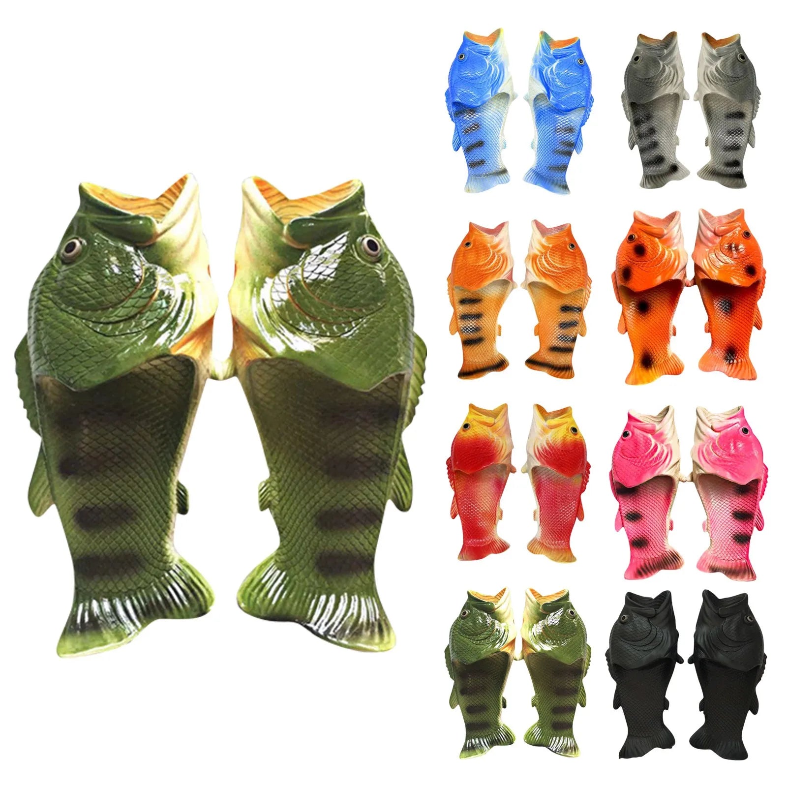 2025 Funny Slippers For Women Couple Shoes Family Shoes Parent-Child Sandals Large Size 32-46 Summer Beach Shoes Fish Slippers LadyShow.Store