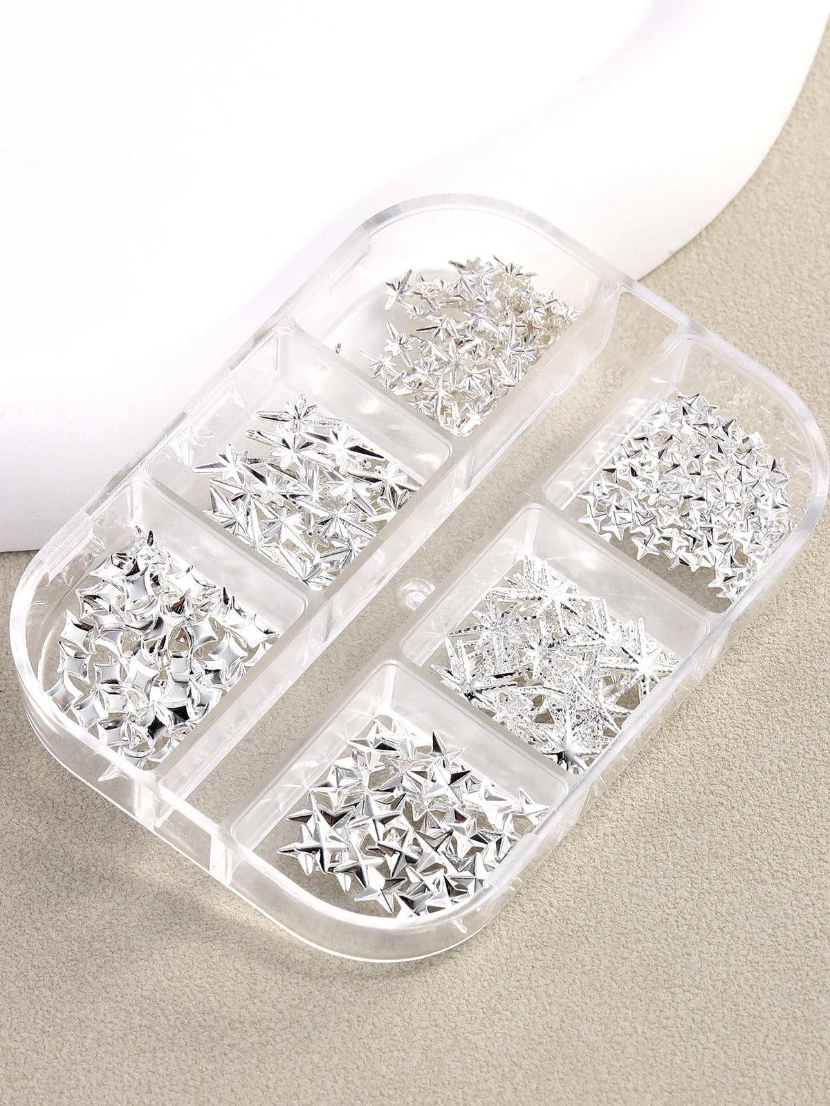 6/12Grids Gold Star Moon Metallic Rivet 3D Nail Charms Alloy Sun Moon Starlight Rhinestones Nail Studs For Nail Art Decoration Pi-Mart