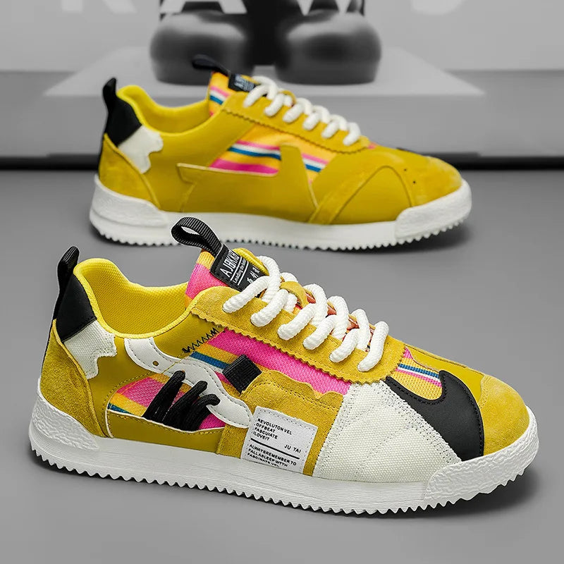 Large Size Men's White Sneakers Autumn Comfortable Non Slip Running Shoes Luxury Soft Sole Fashion Lace Up Outdoor Casual Shoes Pi-Mart