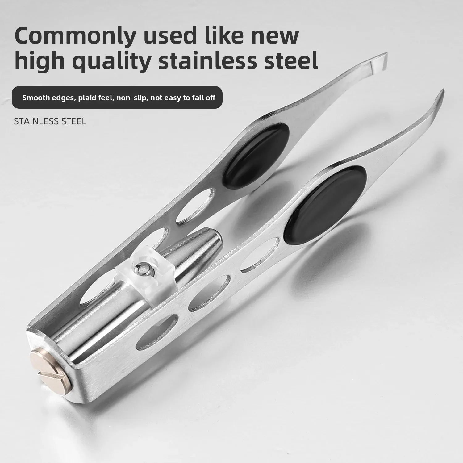 1pcs Hot Sales Portable Stainless Steel Button Cell Smart Design Eyebrow Hair Remove Tweezer with LED Light Makeup Tool LadyShow.Store