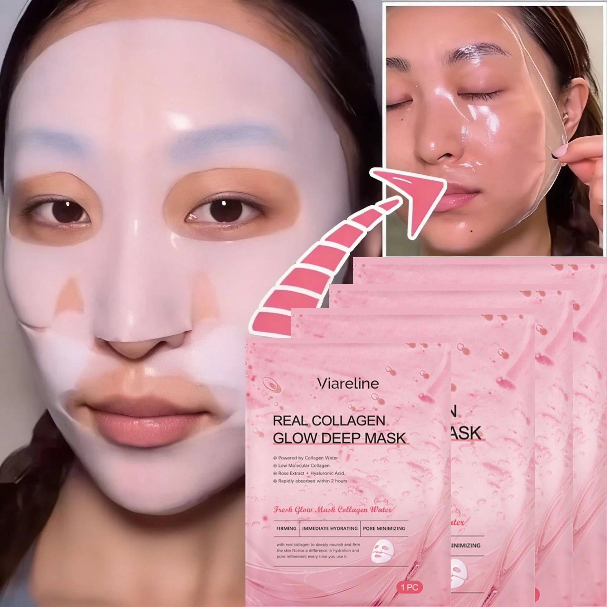 Overnight Collagen Mask Salmon DNA PDRN Face Mask For Glass Glow Skin Elasticity Hydrating Firming Smooth korean Skincare Pi-Mart