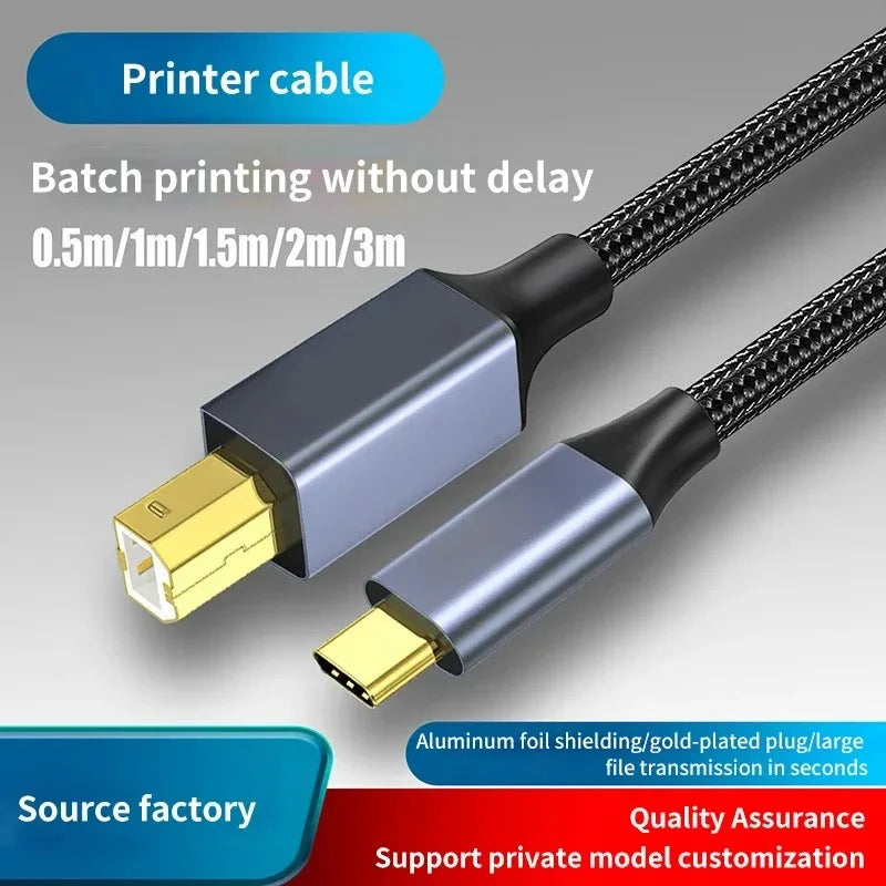 USB C to USB B 2.0 Printer Cable Electronic Organ Cable Type C USB B for Computer Laptop Phone to Fax Machine Scanner Universal Pi-Mart
