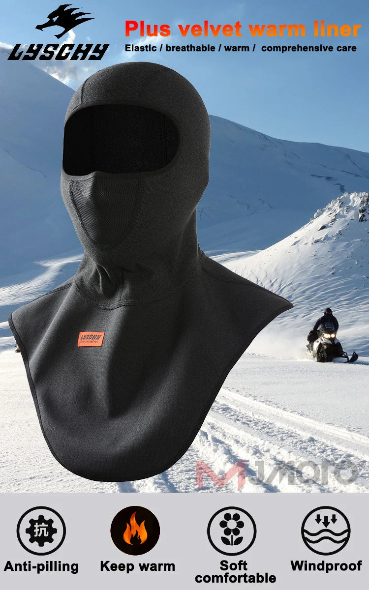 New Winter Motorcycle Mask Fleece Thermal Face Mask Keep Warm Motocross Riding Balaclava Motorbike Windproof Ski Mask Men Women Pi-Mart