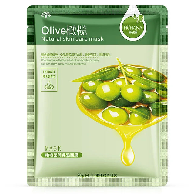 30pcs Natural Plant Facial Mask Moisturizing Oil Control Anti-Aging Fruit Aloe Korean Sheet Face Mask Beauty Skin Care Prodcuts LadyShow.Store