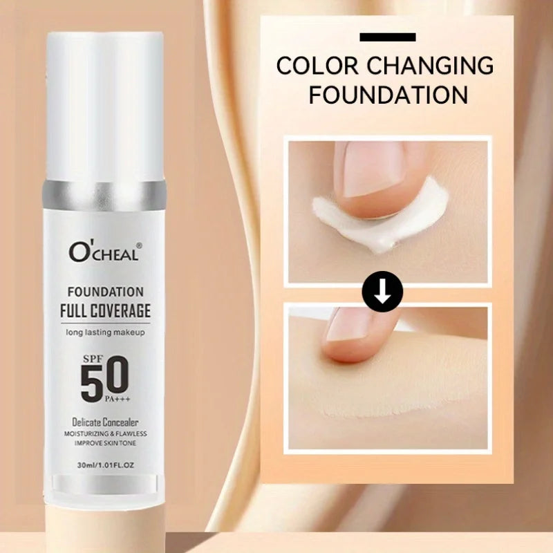 Magic Temperature Changing Liquid Foundation, Natural Foundation, Light Makeup. Long Lasting, Hard to Take Off Makeup Pi-Mart