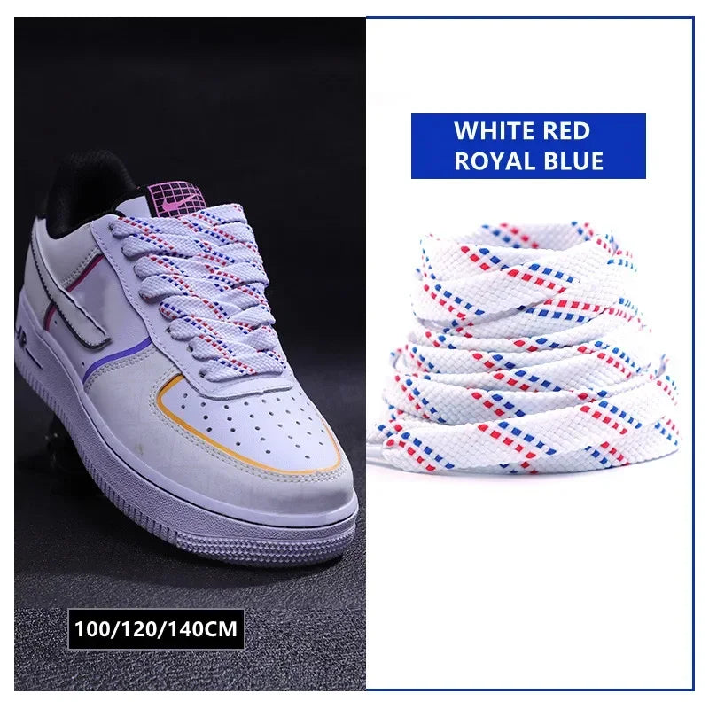 Classic Shoelaces for Sneakers Flat Mixed-colors Shoe laces AF1/AJ Shoelace Elastic Laces Shoes 100/120/140CM Strings 1Pair Pi-Mart