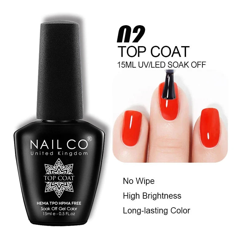 NAILCO 15ml Nails Art Gel Lack Polish Summer Hybrid Nail Varnish Manicure UV Top Coat Base HEMA TPO FREE Esmalte Nail Gel Polish Tri Light Beauty