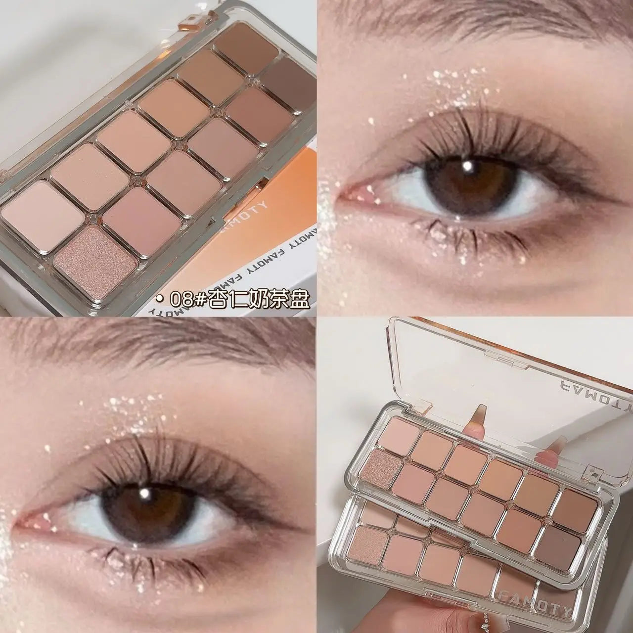 12-Color Low Saturation Matte Eyeshadow Palette Tea Apricot Earth Tones Long Lasting All-Matte Eye Makeup for Daily Use LadyShow.Store