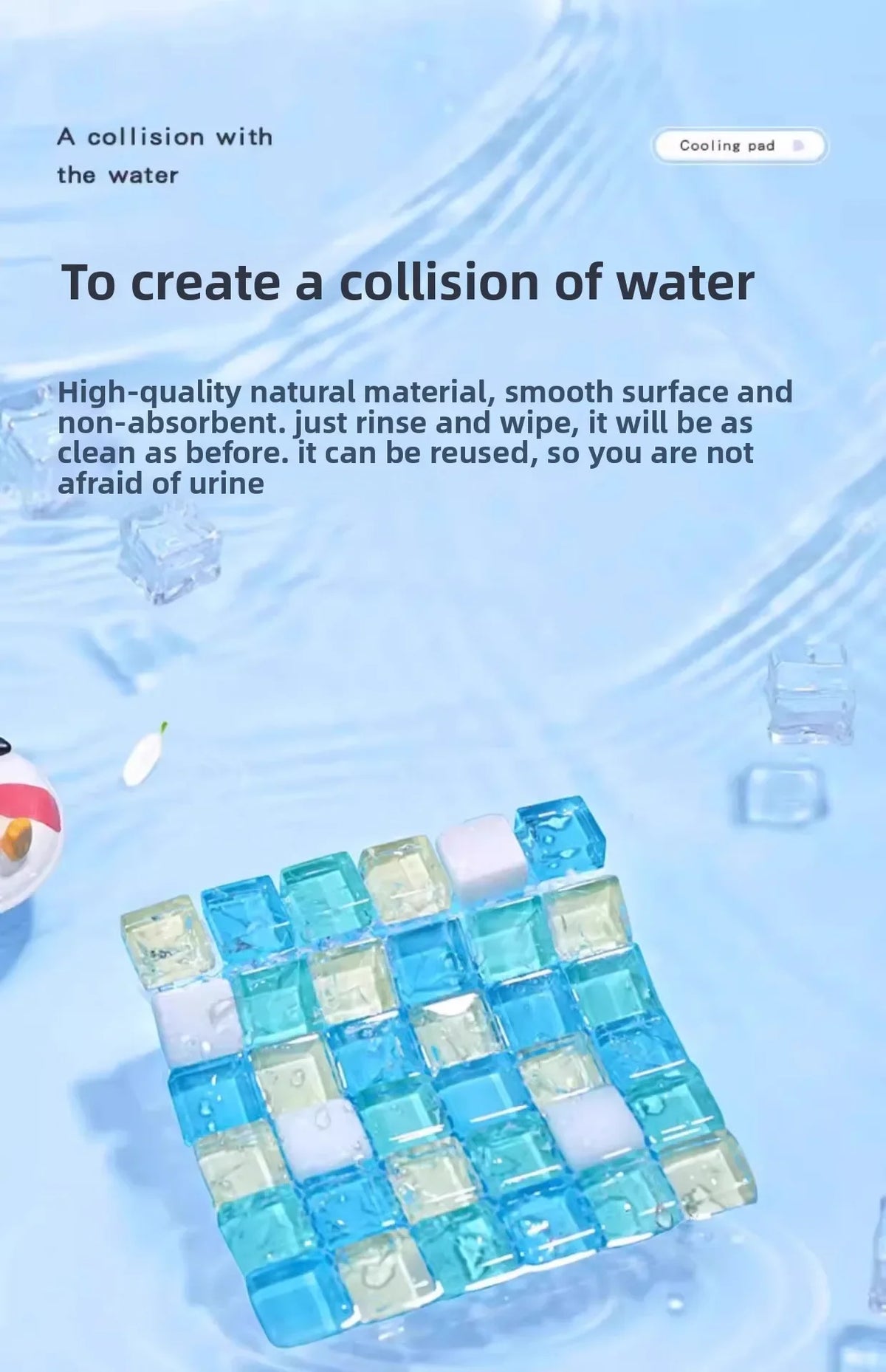 1PC Hamster Cooling Mat Small Glass Marble Summer Heat Dissipation Pad Cold Sleeping Bed Cage Pet Supplies Accessories Pi-Mart