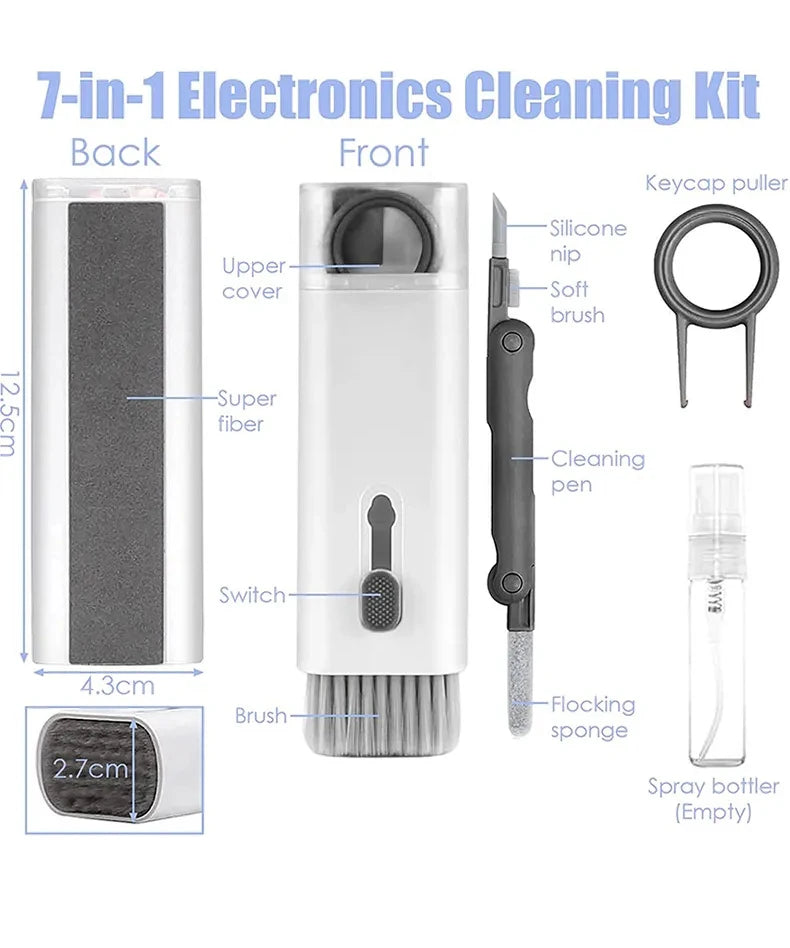 7 in 1 Computer Keyboard Cleaner Brush Kit Earphone Cleaning Pen For Headset Keyboard Cleaning Tools Cleaner Keycap Puller Kit Pi-Mart