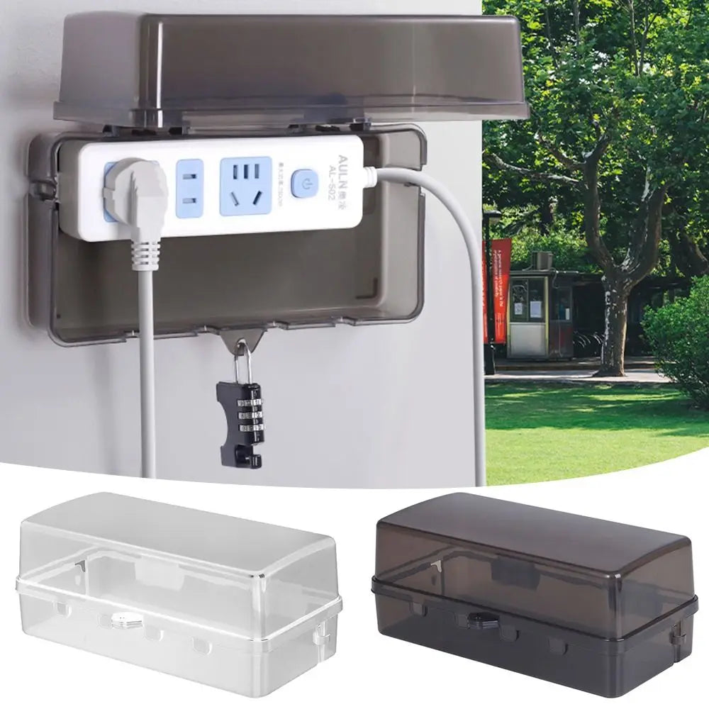Durable Plastic Plug Box Anti-theft Waterproof Cable Management Box Protect Outlet Weatherproof Extension Lead Cover Outdoor Pi-Mart