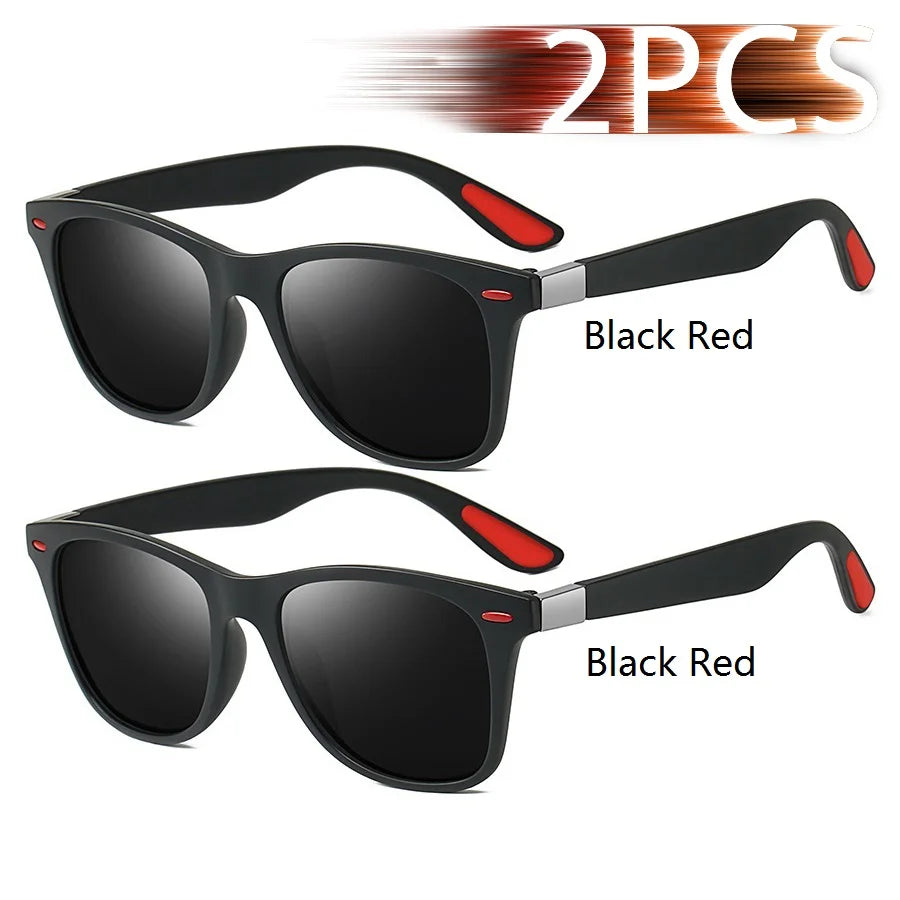 1-2-3PCS Fashion Vintage Square Unisex Driving Fishing Sunglasses Men Women Luxury Brand Designer Sun Glasses Anti-Glare Eyewear Pi-Mart