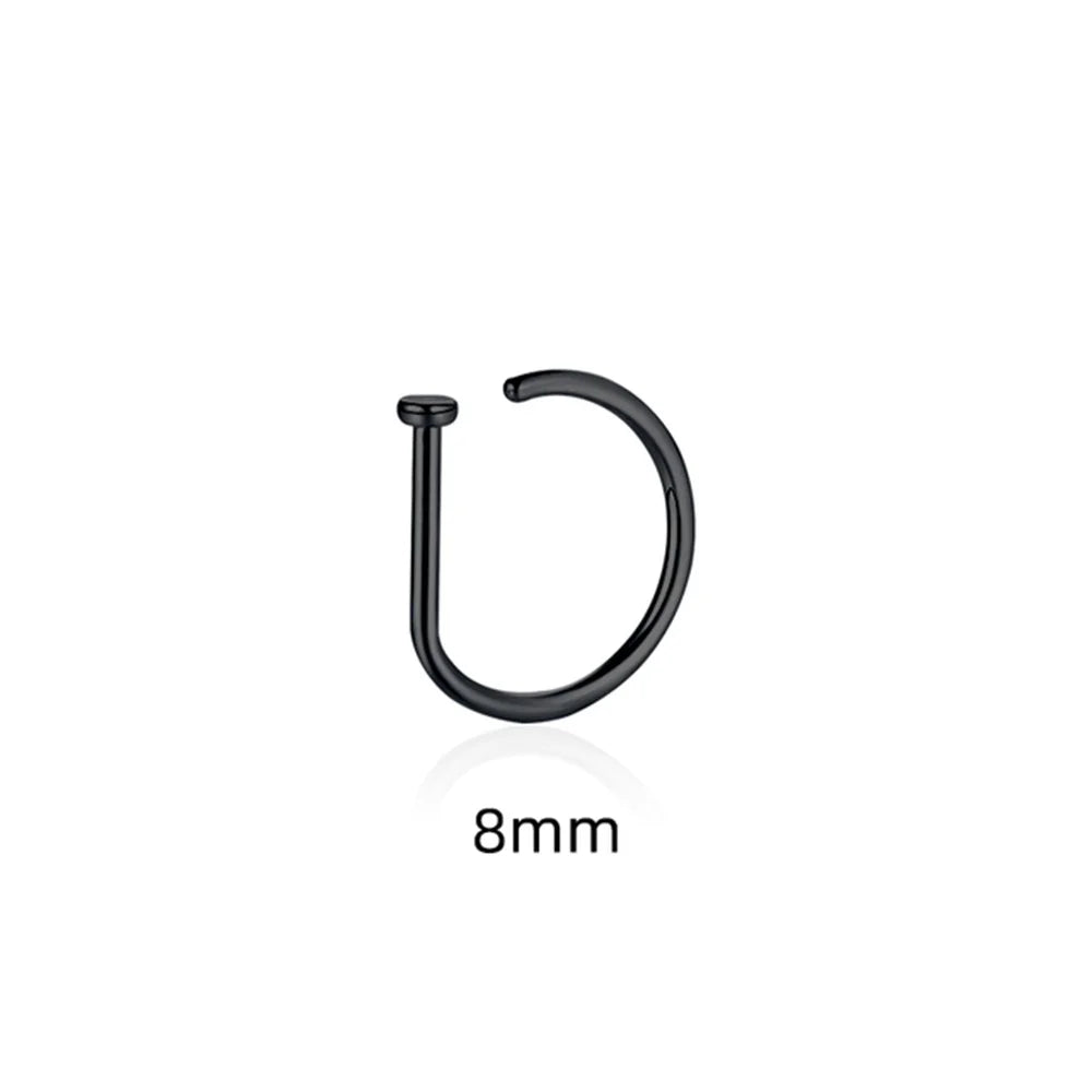 Women Men Fake Piering Nose Ring Earrings Fashion punk Non Piercing Nose Clip Stainless Steel Perforation Septum Body Jewelry Pi-Mart