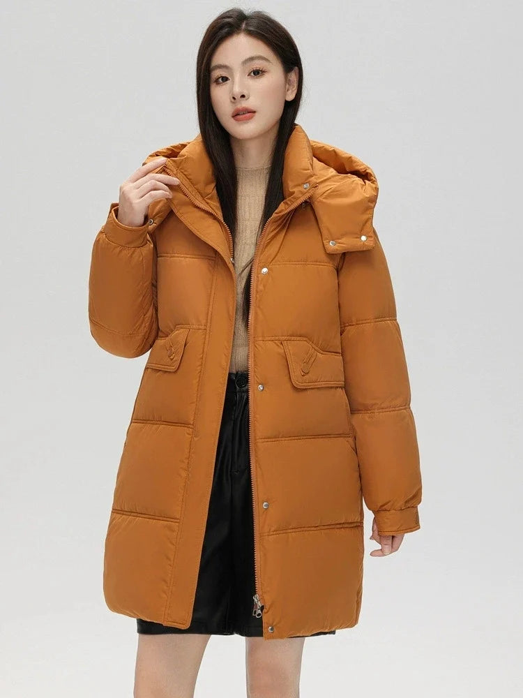 2025 New Women Warm Thicken Down Cotton Jacket Winter Women Long Cotton Coat Hooded Puffer Jacket Women Loose Plus Size Parkas LadyShow.Store
