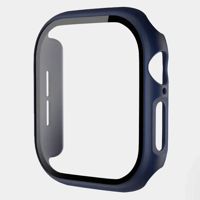 Tempered Glass+Case For Apple Watch 38-40mm 41mm 42mm 44mm 45mm 46mm Screen Protector Protective Cover iWatch 11 10 8 7 9 6 SE 5 LadyShow.Store