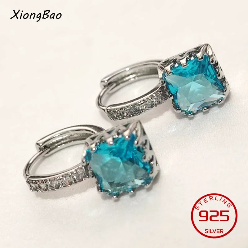 925 Sterling Silver Earrings New Women Elegant Temperament Sterling Anniversary Gift Fashion Jewelry Accessories Geometric Ears Pi-Mart
