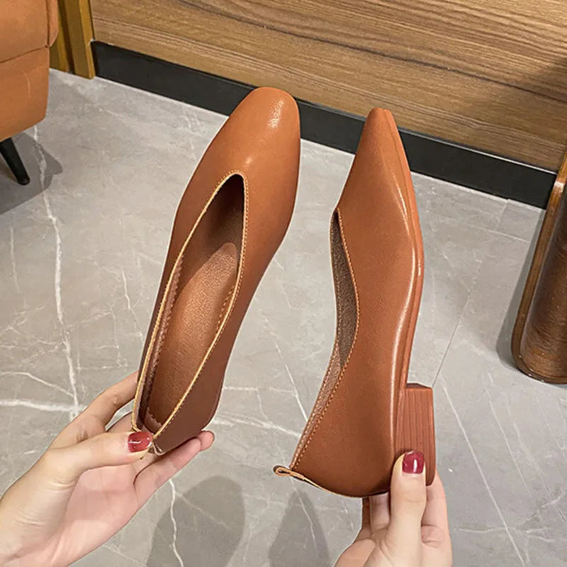 Woman Elegant Summer French Square Toe Green Mary Janes Cute Casual Flats Female Retro Shoes Low Heeled Soft Soled Flat Shoes LadyShow.Store