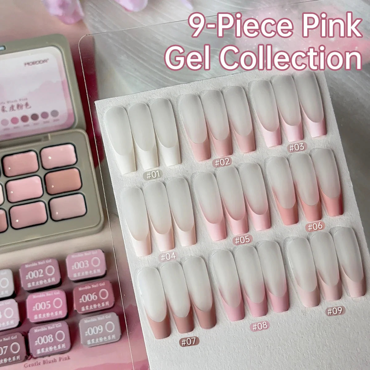 9 Colors Pink Patting Glue Smudge Canned High Saturation Popular Semi-Solid Nail Polish Glue Nail Salon Tri Light Beauty