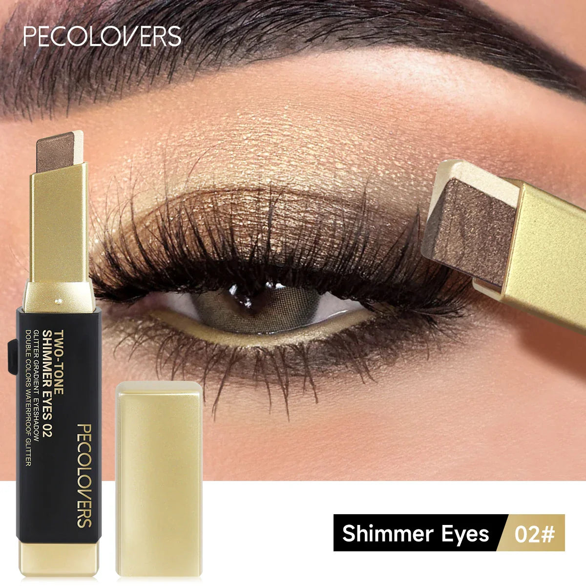 Double Color Eyeshadow Stick Glitter Highlight Shadow Stick Eye Makeup Waterproof Lasting Shimmer Metallic Eyeshadow Makeup LadyShow.Store