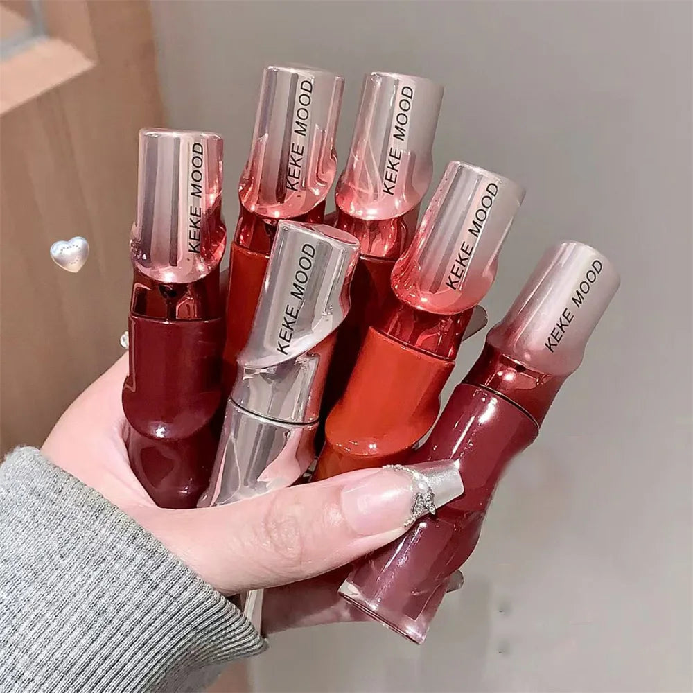 Crystal Nude Gray Glossy Lip Stain Mirror Korean Lip Glaze Sheer Nude Glitter Lip Tint Watery Shine Plumping Lipgloss Cosmetics Pi-Mart