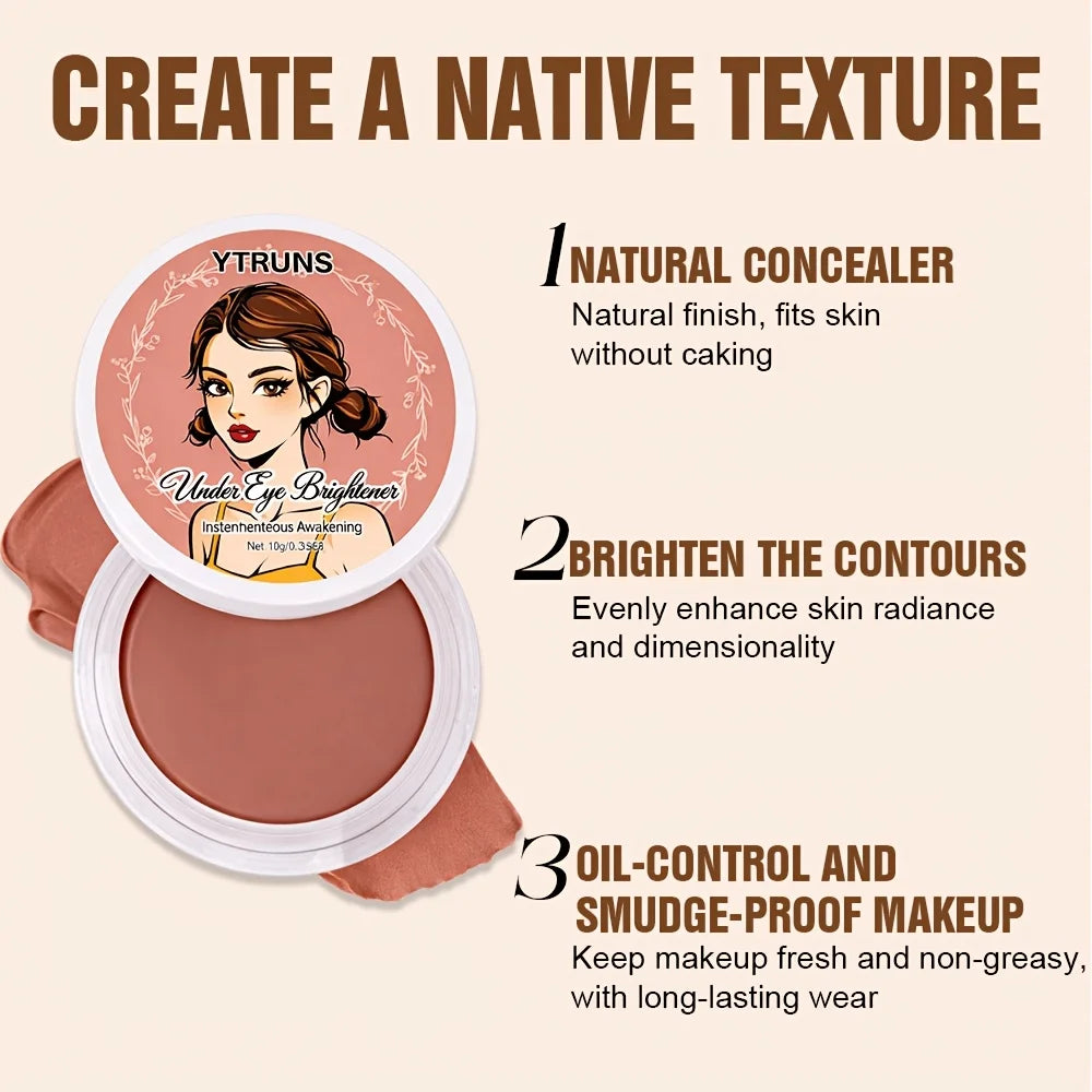 Under Eye Concealer Cream Makeup, Lightweight Smooth Texture Eye Concealer Cosmetic, Natural Skin Tone Finish, 3 Shades Pi-Mart