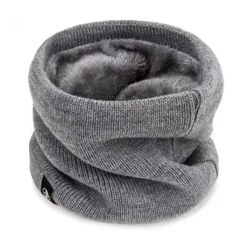 Warm Knitted Scarf Thickened Plush Windproof Winter Neck Gaiter Cold-proof Outdoor Sport Skiing Running Men Women Tube Scarf Pi-Mart
