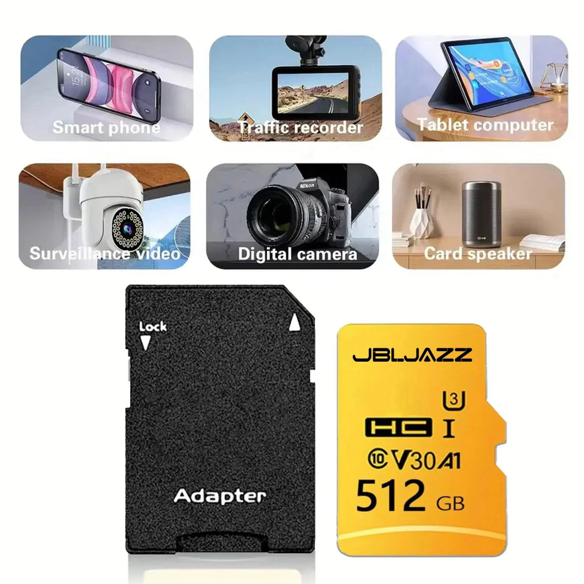 High Speed Micro TF SD Card 128GB 256GB Class 10 U3 V30 Up to 100MB/s for Camera Drone Driving Recorder Waterproof Memory Card Pi-Mart