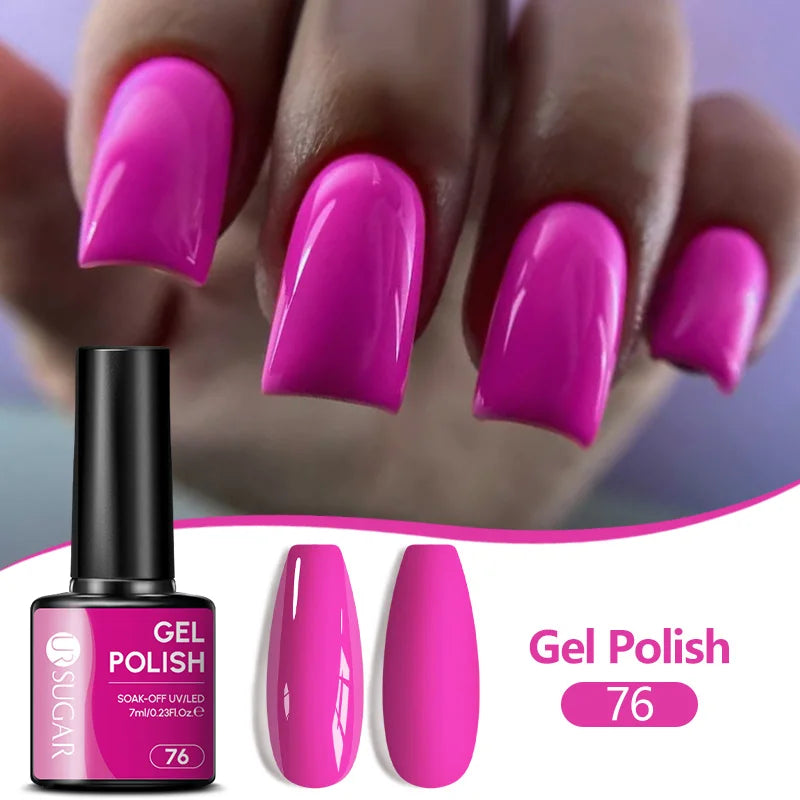 UR SUGAR 7ML Nail Gel Fresh Macaron 107 Colors All For Manicure Semi Permanent Soak Off LED UV Long-Lasting Nail Art Varnish Tri Light Beauty