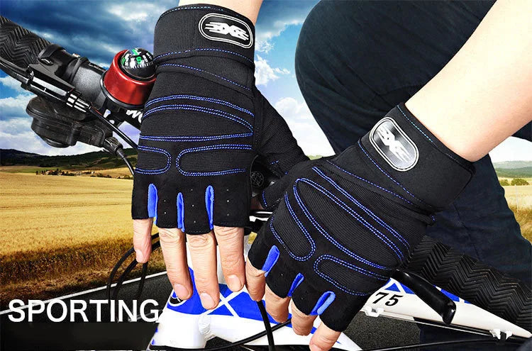 Gym Gloves for Men Women Fitness Weight Lifting Wristband Gloves Body Building Training Sports Exercise Cycling Glove Shockproof Pi-Mart