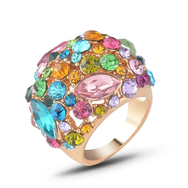 Luxury Jewelry Design Vintage Rings for Women Aesthetic Wedding Ring Fashion Accessories Couple Ring Crystal Jewelry Pi-Mart
