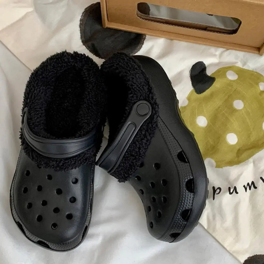 Autumn Winter Plush Liner Warm Hole Shoes With Detachable Thicken Soft Shoe Cover Fashion Versatile Slippers Lining Accessories Pi-Mart