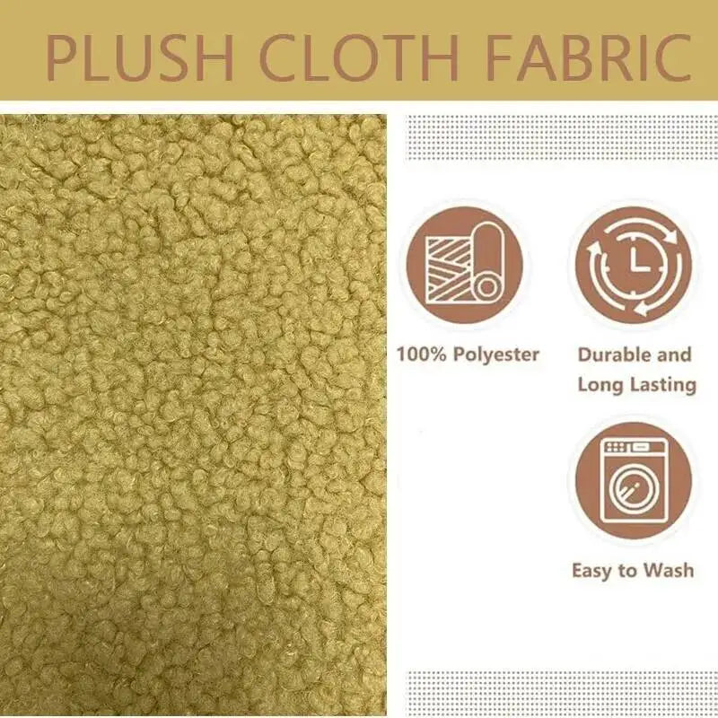 New Teddy Velvet Curled Plush 45x50cm Home Lamb Plush Fabric Soft Artificial Fur Polyester Fiber Mink Fabric DIY Plush Doll Pi-Mart