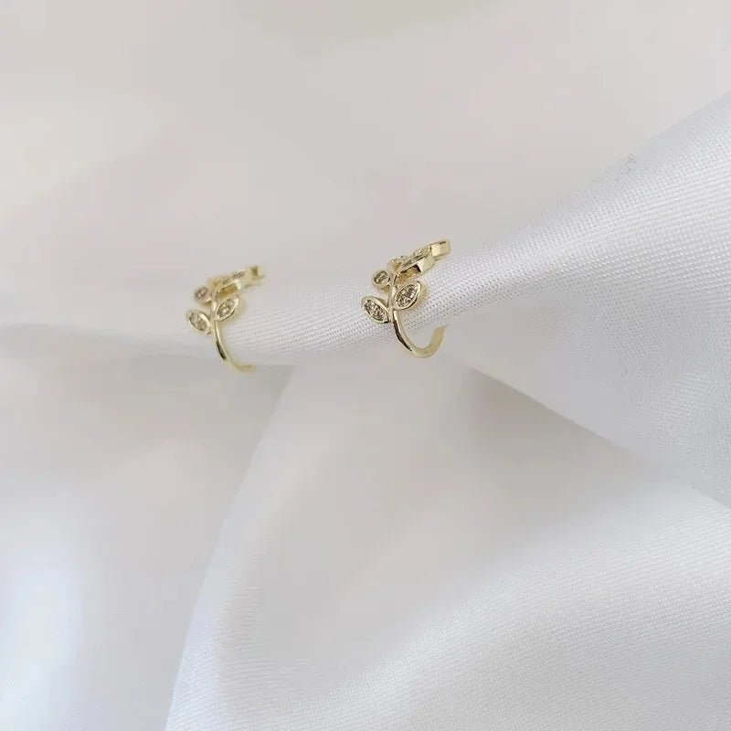 EVISPOL 1Pc Hot Sale Cute Metal Leaf Earcuff Clips On Earring for Women Fake Piercing Cartilage Earrings Ear Ring Without Hole Pi-Mart