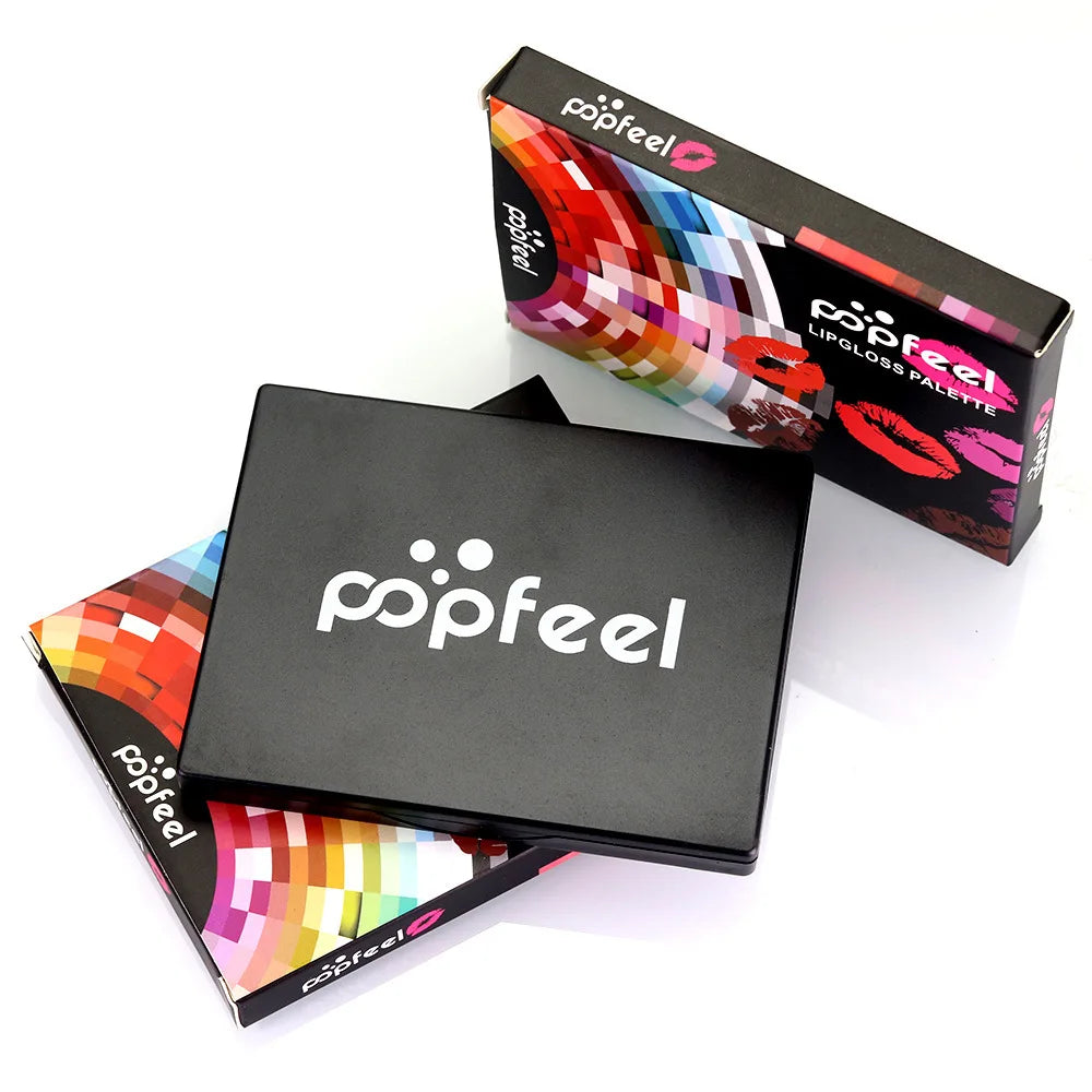 POPFEEL15 Colors Lipstick Palette Set Long Lasting Lip Gloss Korean Cosmetics Women Lip Tint Cheap and Small Beauty Lip Stain Pi-Mart