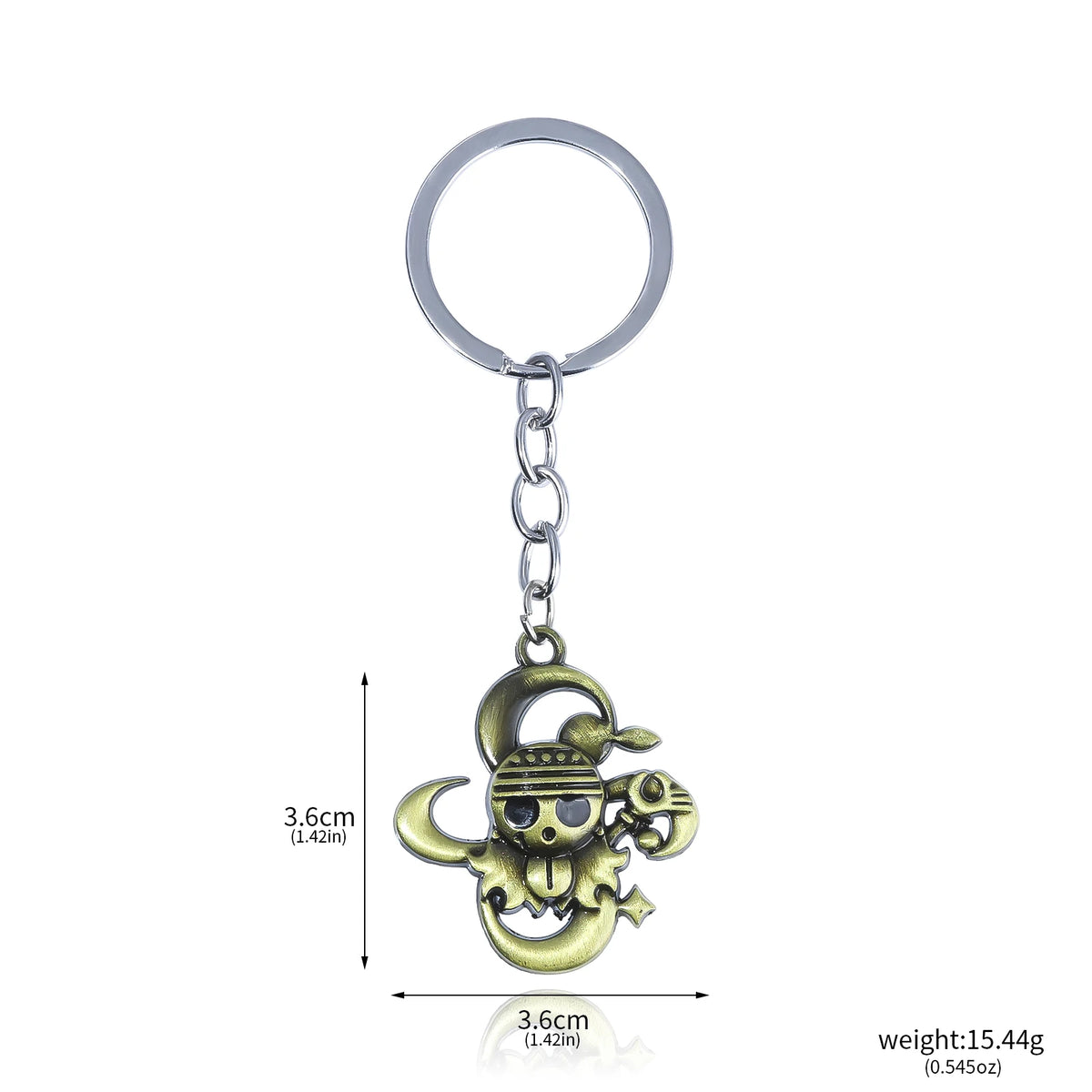 One Piece Luffy Straw Hat Keychain Rotatable Zoro Skull Metal Pendant Role-Playing Decorative Accessories Fan Jewelry Gift Pi-Mart