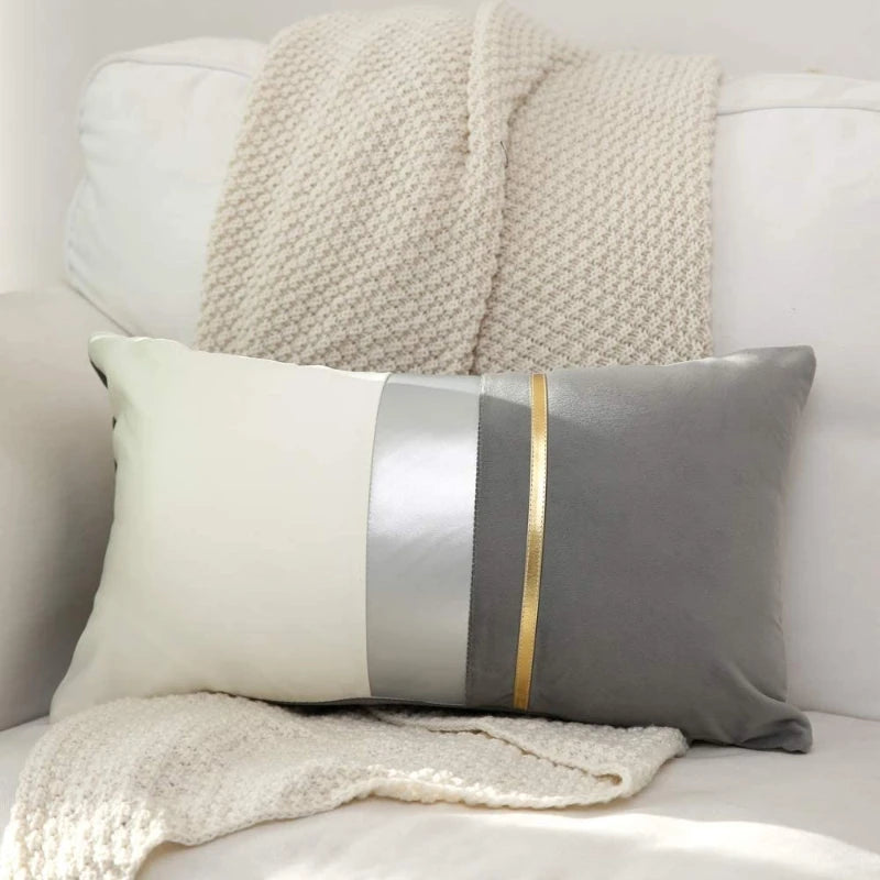 Luxury Velvet Cushion Cover, Patchwork Design Pillow Case, Home Decor, Sofa Pillows, 45x45cm, 30x50cm Pi-Mart