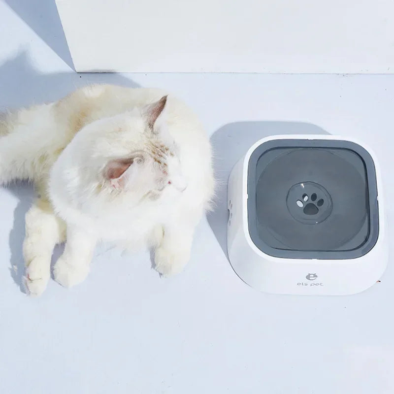Pet Floating Water Bowl, Cat Dog Anti-spill Drinking Bowl No Wet Mouth, Removable Easy Clean Dustproof Pet Supplies Pi-Mart