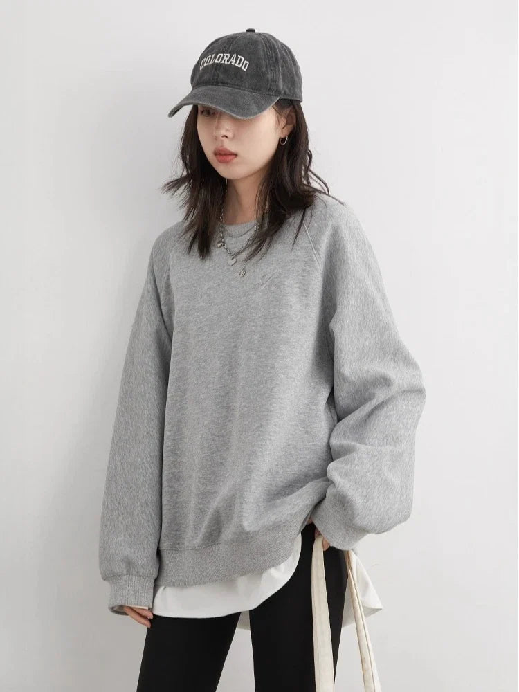 CHIC VEN Women Sweatshirts Loose Casual New O Neck Raglan Sleeves Long Sleeved Female Tops Pullover Spring Autumn 2025 LadyShow.Store