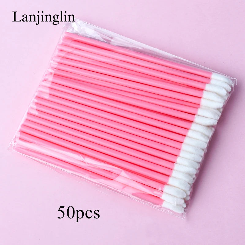 Lanjinglin 5/50 Pcs Lip Brush Reusable Makeup Brushes Lipstick Applicator Wands Eyelashes Extension Tool Beauty Accessories Pi-Mart