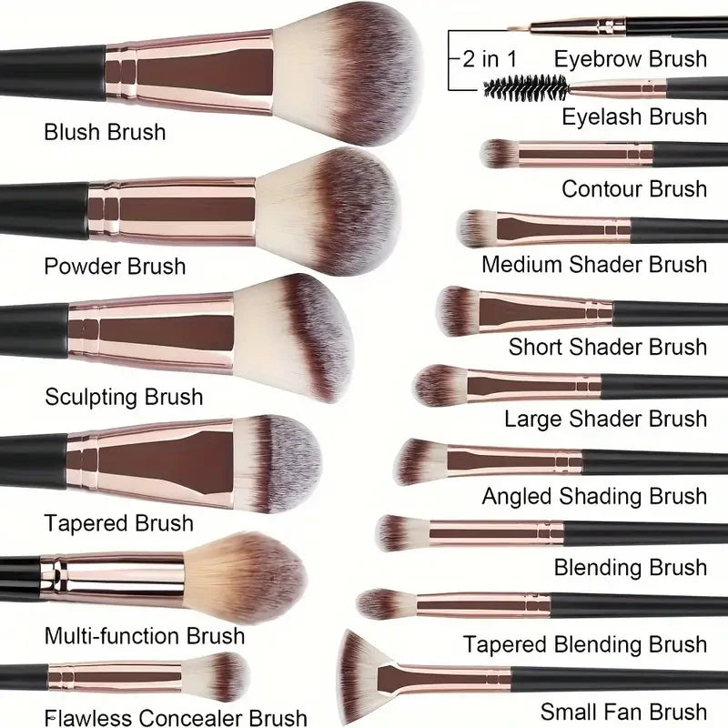 Professional 3/20PCS Makeup Brushes Set Soft Fluffy Eyeshadow Foundation Concealer Blending Blush Brush Kabuki Women Beauty Tool Tri Light Beauty