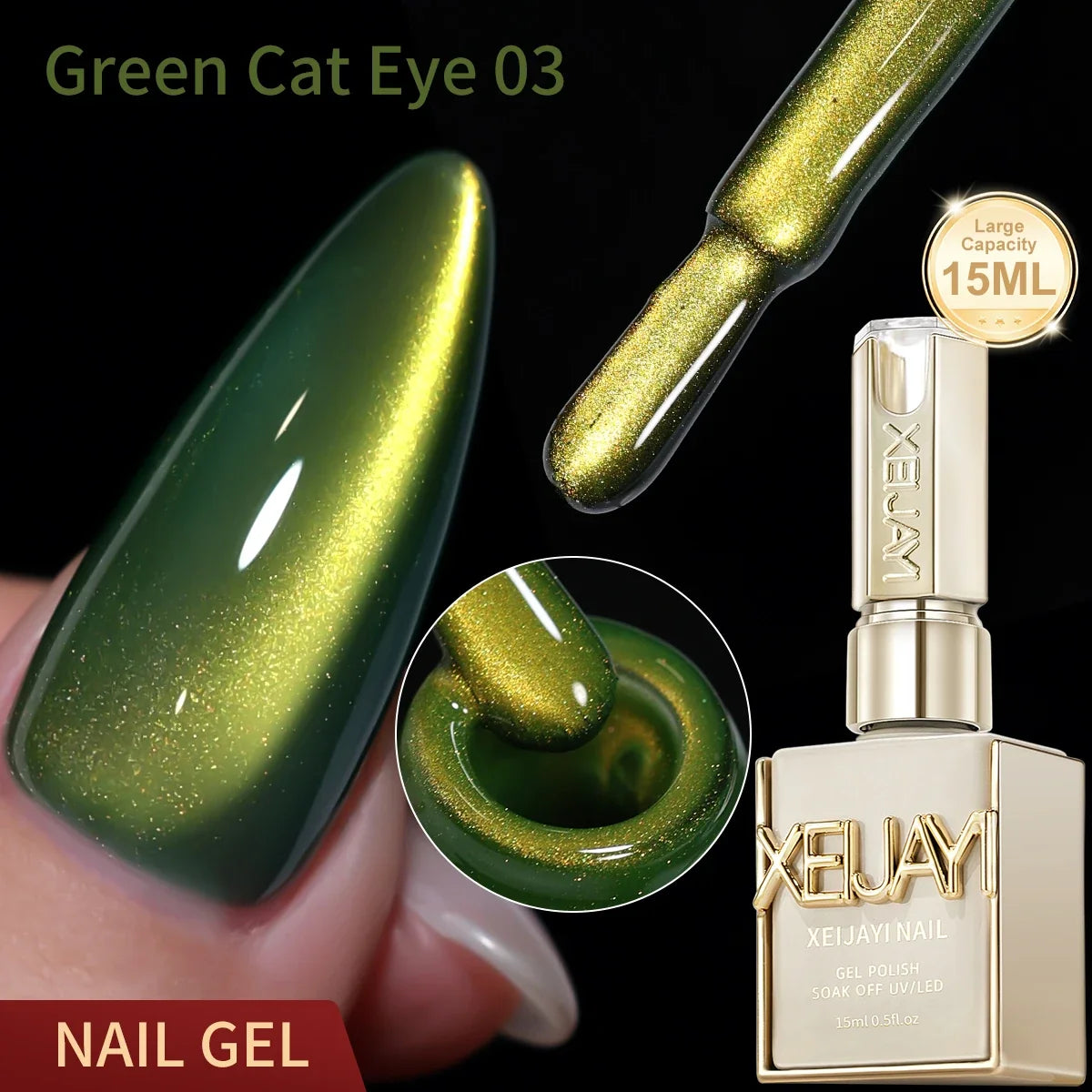 XEIJAYI 1pc 15ML Blue cat eye Nail Gel polish Semi Permanent Nail Art Soaking UV LED Nail Salon DIY Nail Salon Gel Tri Light Beauty
